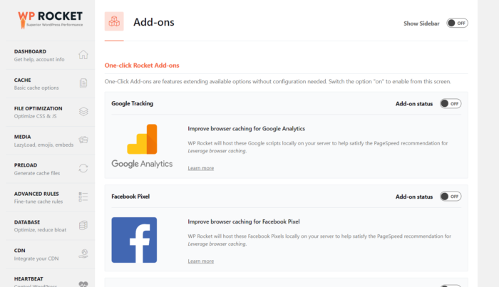 WP Rocket Review: Is It the Perfect Solution for WordPress Caching? 8 wp rocket add-ons