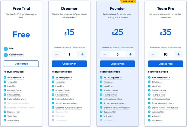 IdeaBuddy Pricing Plans in Dec 2024