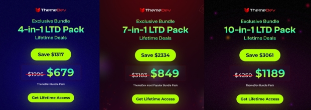 ThemeDev lifetime access bundle pricing